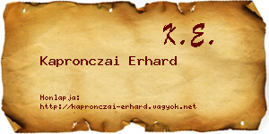 Kapronczai Erhard névjegykártya